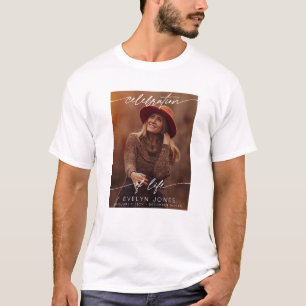 Camiseta Guión de Celebración de la Vida Funeral Memorial F