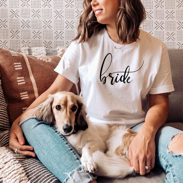 Camiseta Guión de novia Nombres Minimalistas modernos camis (Subido por el creador)