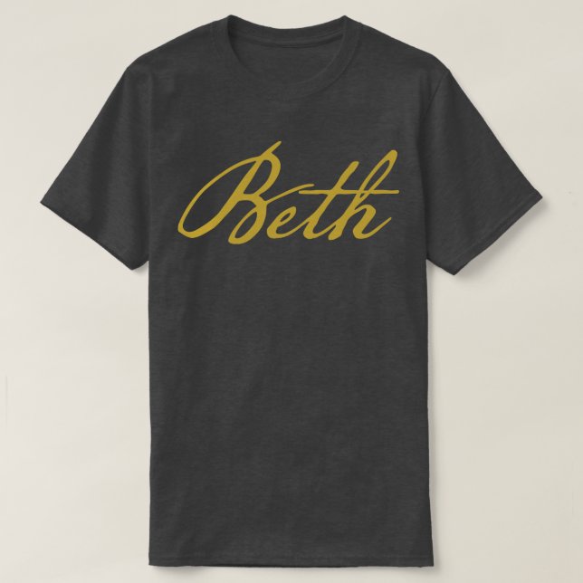 Camiseta Guión de oro de la tipografía de Beth (Diseño del anverso)