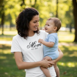 Camiseta Guión del año de establecimiento de mamá personali