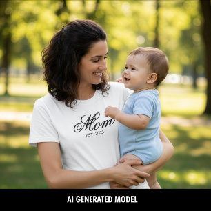 Camiseta Guión del año de establecimiento de mamá personali