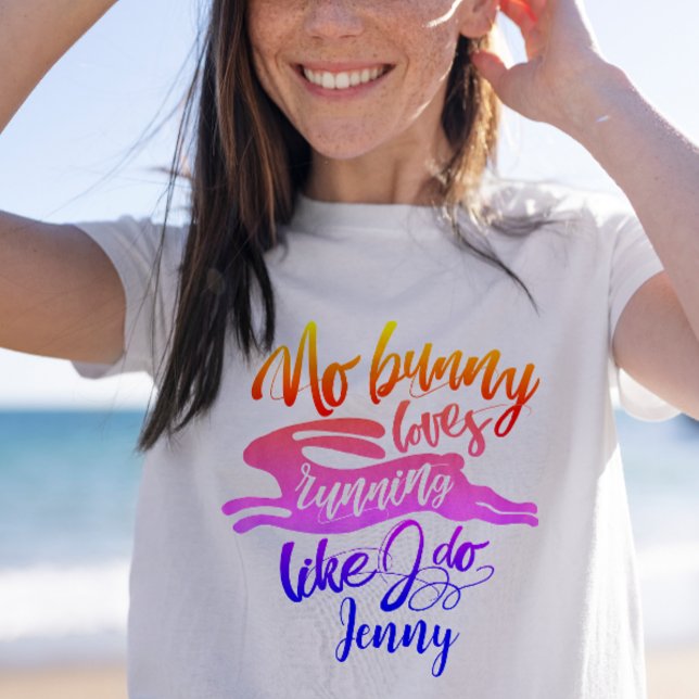 Camiseta Guión divertido de conejito rosa morado motivador (Subido por el creador)