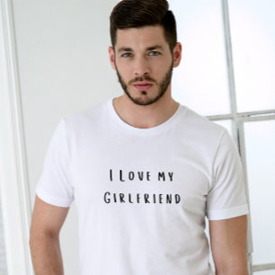 Camiseta Guión minimalista simple que amo a mi novia