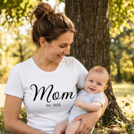 Camiseta Guion Negro Establecido Mamá