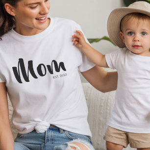 Camiseta Guión negro establecido mamá