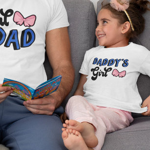 Camiseta Guión negro retro rosado inmaculado Chica de papá