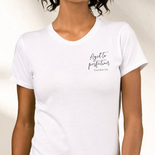 Camiseta Guión Negro Simple Envejecido a la Perfección Cump