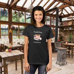Camiseta Guión para el nombre del café del café negro de Ba