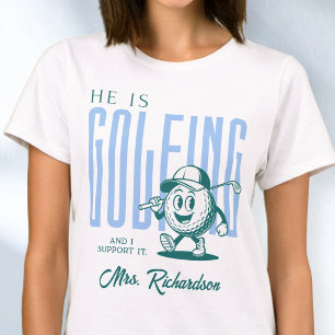 Camiseta Guion Personalizado Retro Sra Azul Esposa de Golf