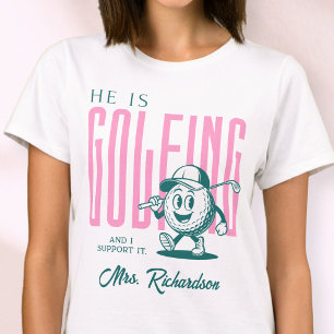 Camiseta Guion Personalizado Retro Sra Rosa Esposa de Golf 