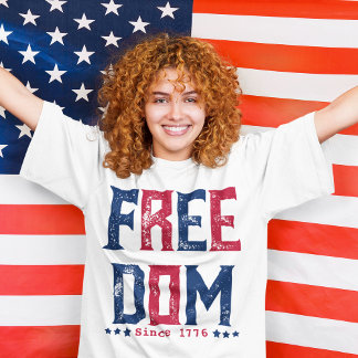 Camiseta Guión retro grunge de libertad | Desde 1776 camise