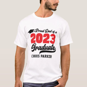 Camiseta Guión rojo moderno Orgulloso DAD de un graduado de