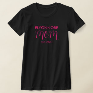 Camiseta Guión rosa establecido nombre personalizado de mam