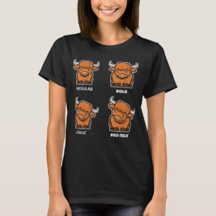 Camiseta Guiones de vacas en la región montañosa de Escocia