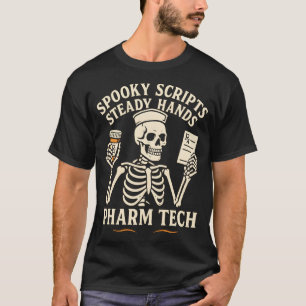 Camiseta Guiones espeluznantes, manos estables — Esqueleto 