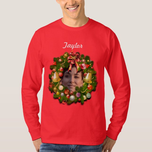 Camiseta Guirnalda adaptable del navidad (Anverso)