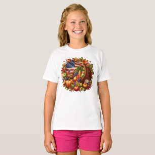 Camiseta Guirnalda de Acción de Gracias/ pavo estadounidens