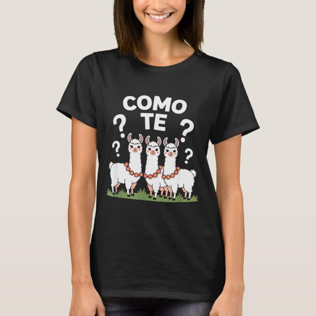 Camiseta Guirnalda de flores de llama divertida como te sig (Anverso)