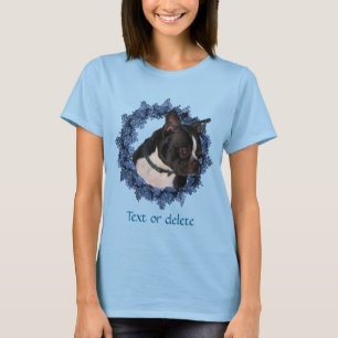 Camiseta Guirnalda de flores personalizada de Boston Terrie