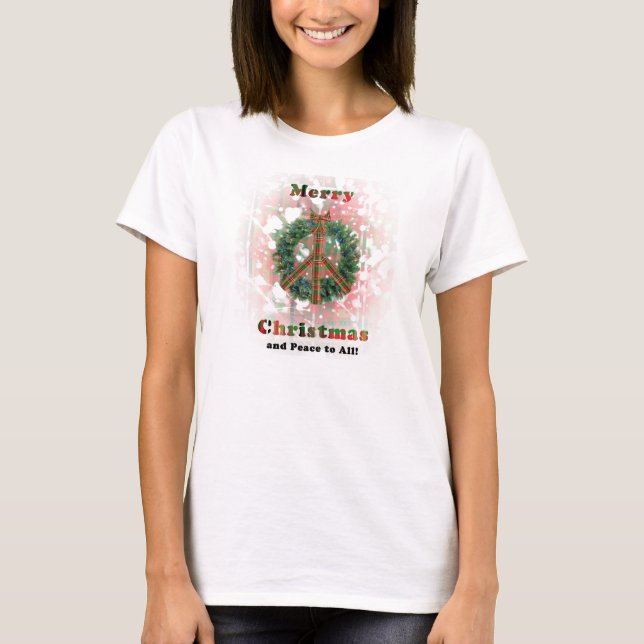 Camiseta Guirnalda de la paz del navidad (Anverso)