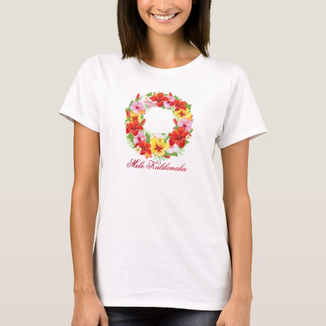 Camiseta Guirnalda de Mele Kalikimaka (Anverso)