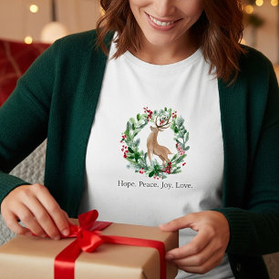 Camiseta Guirnalda de Navidad con ciervos personalizada en