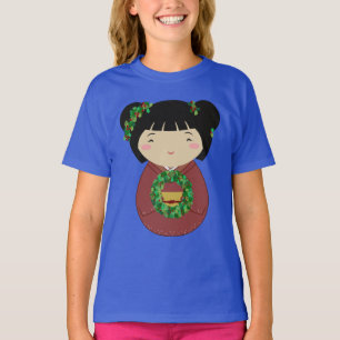 Camiseta Guirnalda del navidad de Kokeshi