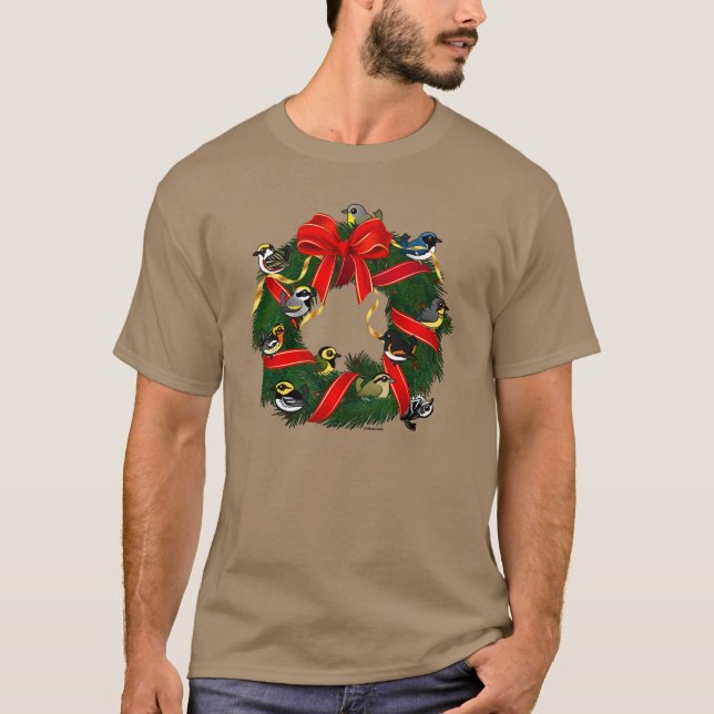 Camiseta Guirnalda del navidad de las currucas de (Anverso)