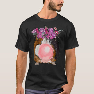 Camiseta Guirnalda Floral Guinea Cerdo Bubble Acuarela Guin
