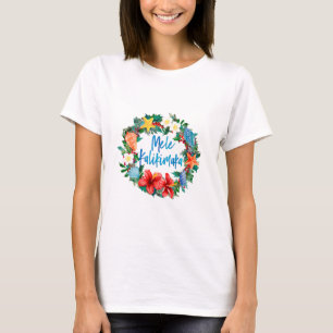 Camiseta Guirnalda hawaiana del navidad de Mele Kalikimaka