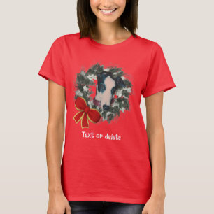 Camiseta Guirnalda personalizada de galgo gris de Navidad
