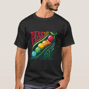 Camiseta Guisantes & Amor Vaina de Guisante Arcoíris Hippie