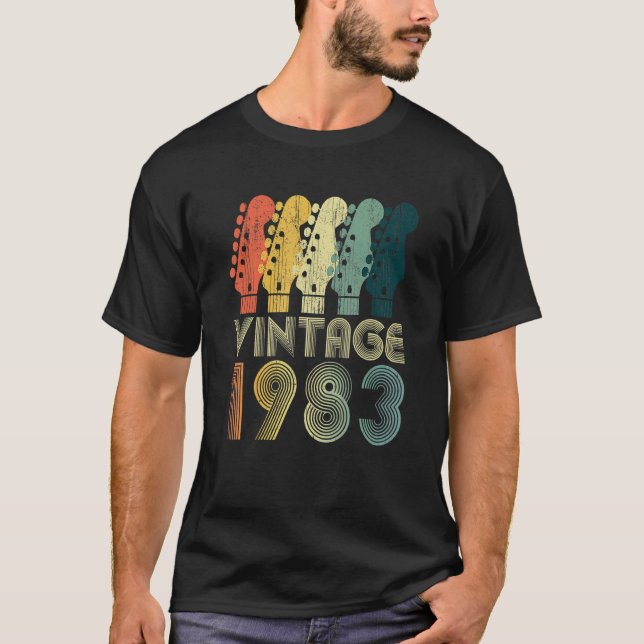 Camiseta Guitar 39 años Vintage 1983 (Anverso)