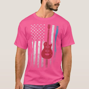 Camiseta Guitar 4th of July Gift American Flag USACountry M