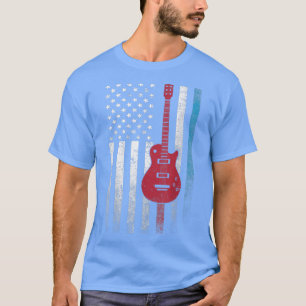 Camiseta Guitar 4th of July Gift American Flag USACountry M