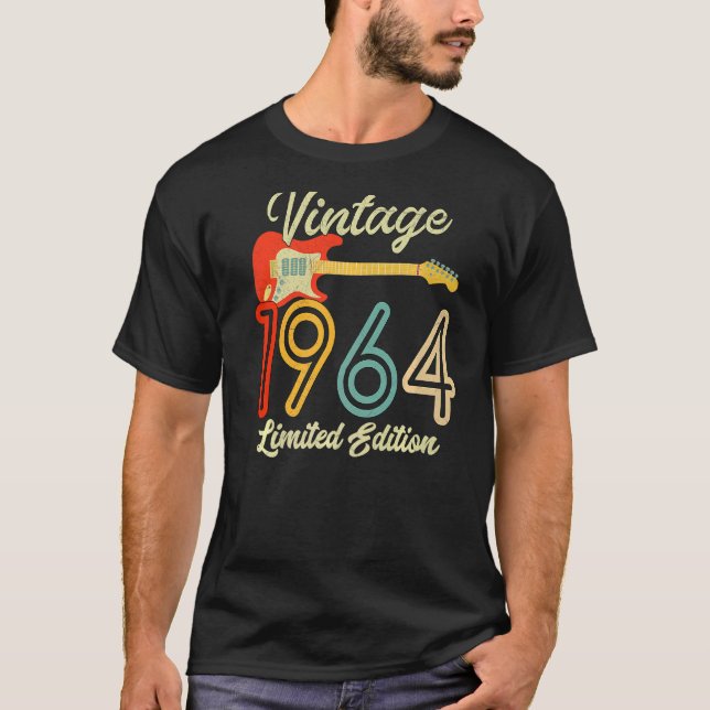 Camiseta Guitar 58 años Vintage 1964 (Anverso)