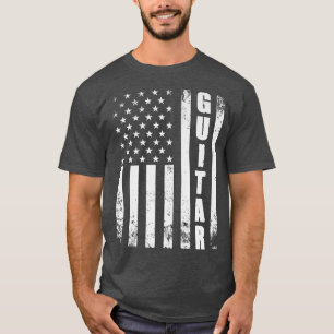 Camiseta Guitar American Flag USA Country Music Guitar Play