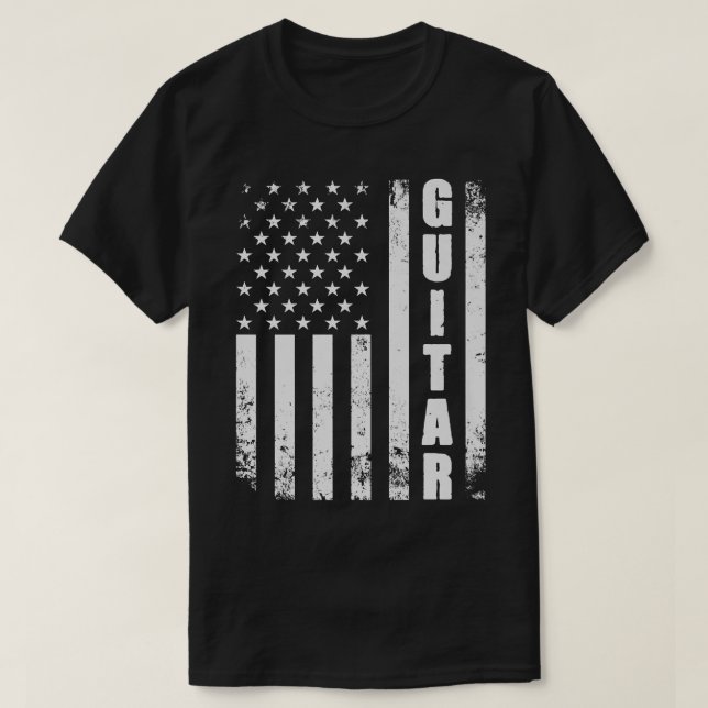 Camiseta Guitar American Flag Usa Country Music Guitar Play (Diseño del anverso)