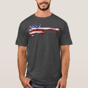 Camiseta Guitar Bandera Americana Vintage 2