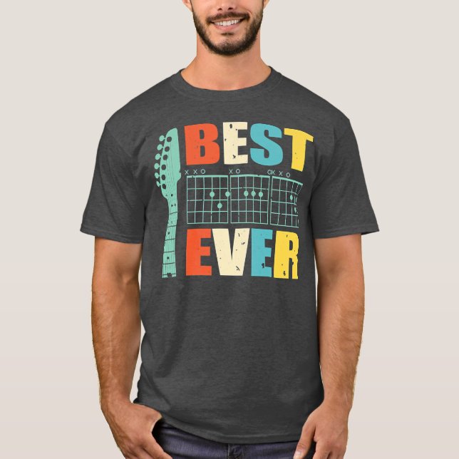 Camiseta Guitar Best Dad Ever Guitarist Funny Father's day (Anverso)