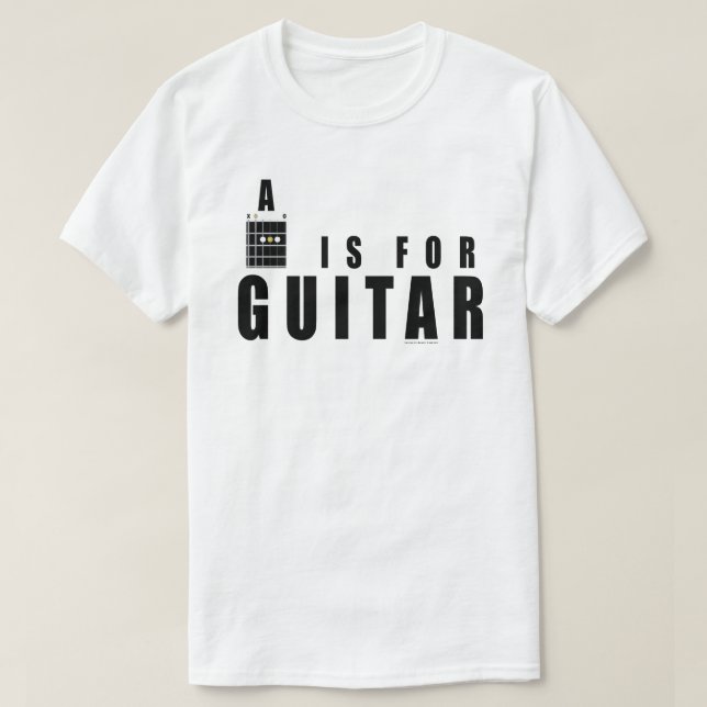 Camiseta Guitar Chord A Es Para Guitar (Diseño del anverso)