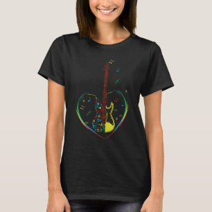 Camiseta Guitar con símbolos musicales y notas amantes de l