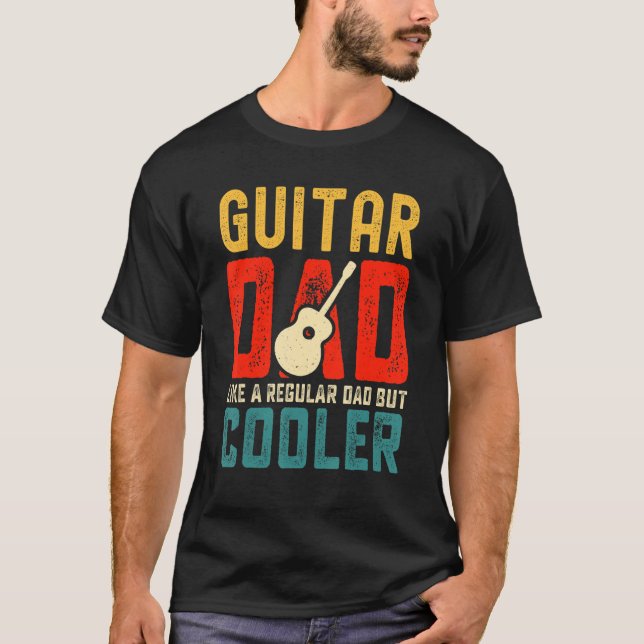 Camiseta Guitar Dad Like A Regular But Cooler  Retro Papa M (Anverso)