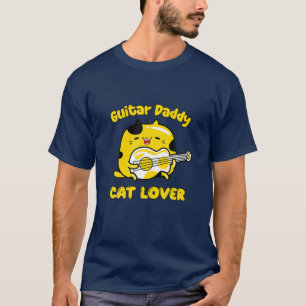 Camiseta Guitar Daddy Y Cat Lover, Funny Personalizado Cat