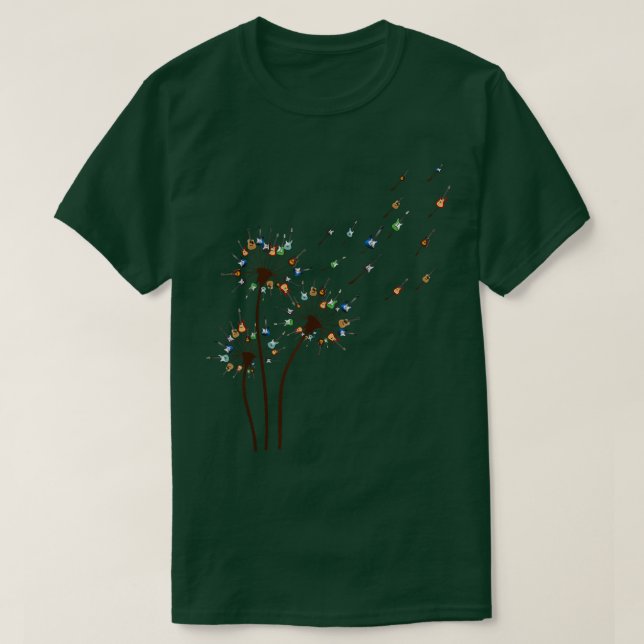 Camiseta Guitar Dandelion ama a la guitarrista musical Dand (Diseño del anverso)