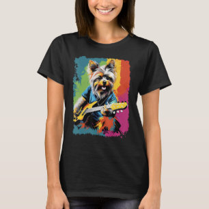 Camiseta Guitar Dog Funny Yorkshire Terrier