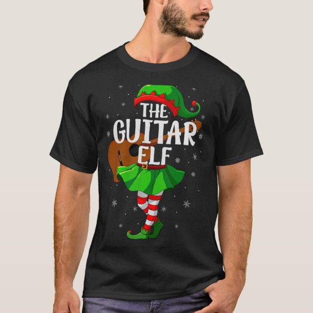 Camiseta Guitar Elf Christmas Girls Women Elf Squad Xmas Fa (Anverso)