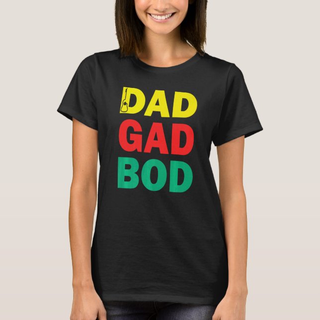 Camiseta Guitar Father Figure Dad Bod Day Dadgadbod Guitari (Anverso)