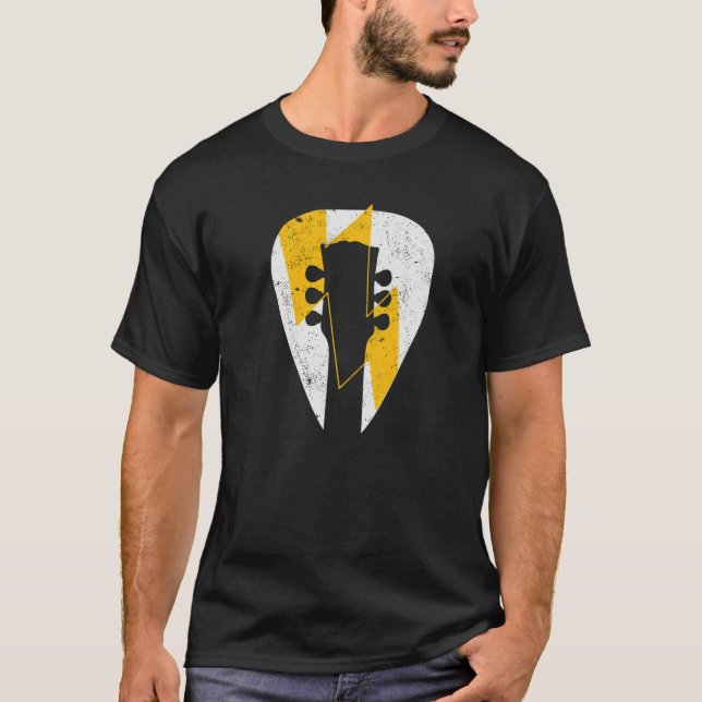 Camiseta Guitar Headstock guitarist Thunderstorm strike Pla (Anverso)