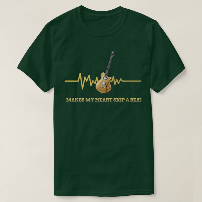 CAMISETA GUITAR HEARTBEAT EKG HEARTLINE ME HACE EL PIRATERO (Diseño del anverso)